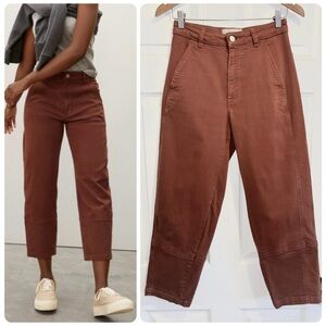 Everlane Utility Barrel Leg Pants High Rise Rosewood Brown Size 0